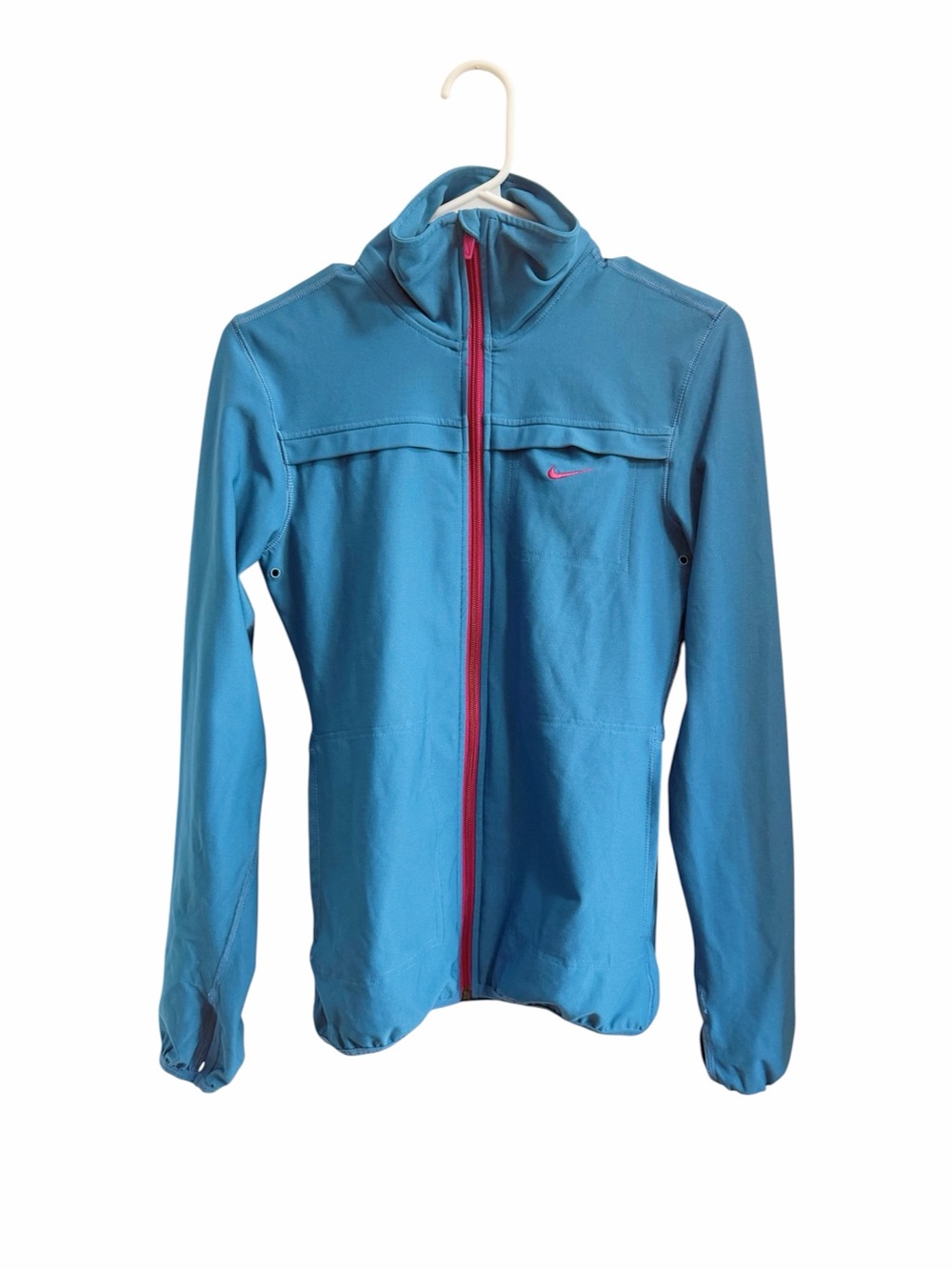 Nike Women’s Teal Sweater with Pink Zipper